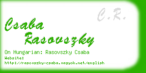 csaba rasovszky business card